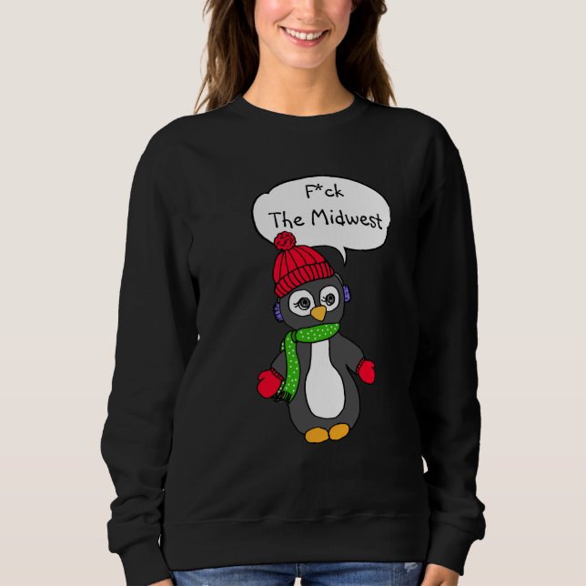 F the Midwest Funny Penguin Weather Shirt (Front)