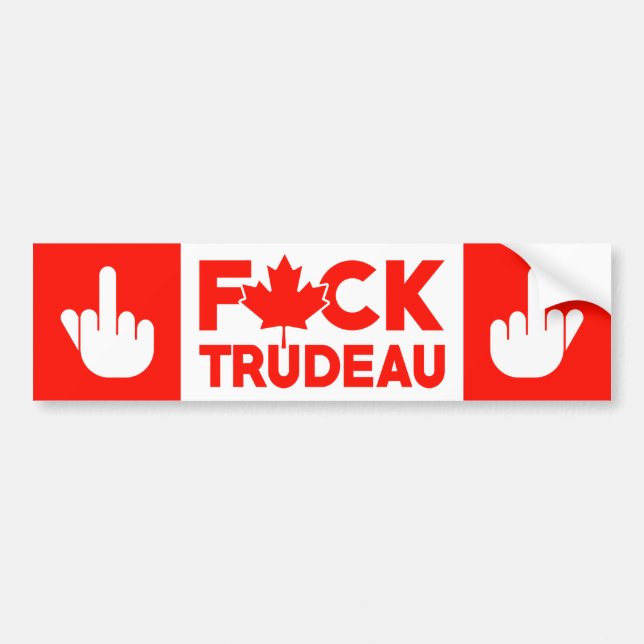 F Trudeau Canadian truckers freedom convoy Truck Bumper Sticker (Front)