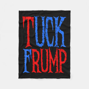 F Trump, American Patriot, Clever America Protest  Fleece Blanket