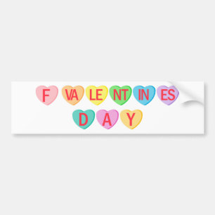 F VALENTINE'S DAY - Candy Hearts Banner Bumper Sticker