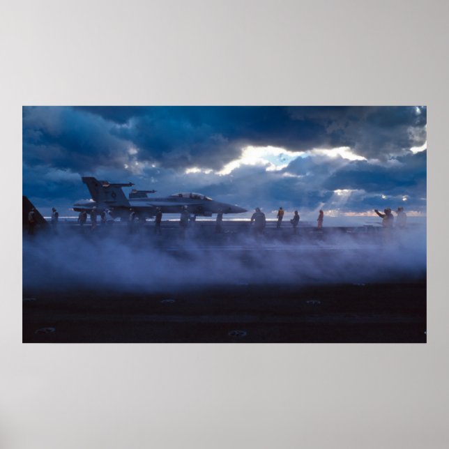 FA-18 Super Hornet on deck of USS Stennis Poster (Front)