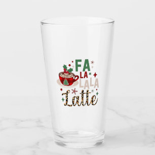 Fa Fa La La Latte Funny Christmas Santa Xmas Glass