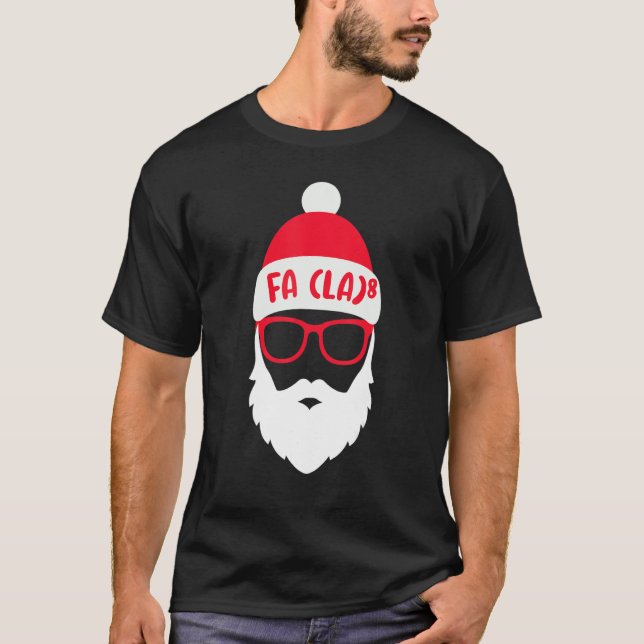 FA LA 8  Christmas Santa Fa La Math T-Shirt (Front)