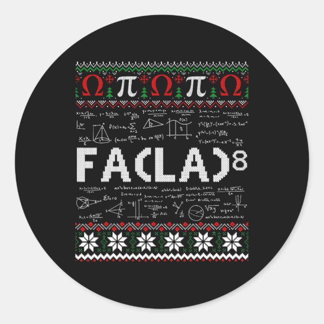 Fa (la)8 Funny Christmas Santa Fa La Math Teacher  Classic Round Sticker (Front)