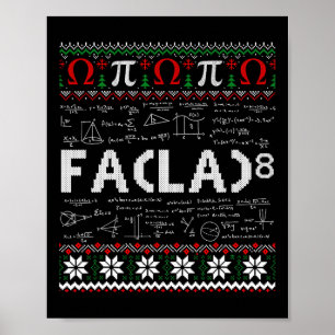 Fa (la)8 Funny Christmas Santa Fa La Math Teacher Poster