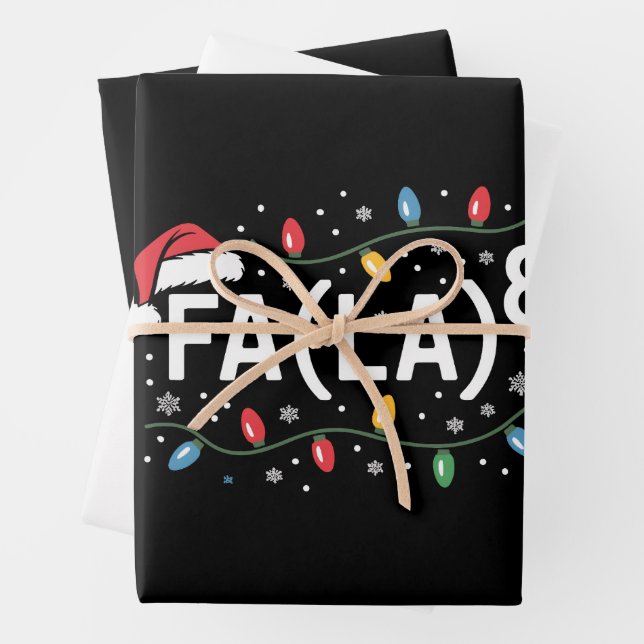FA (LA)8 Funny Christmas Santa Fa La Math Teacher  Wrapping Paper Sheet (In situ)