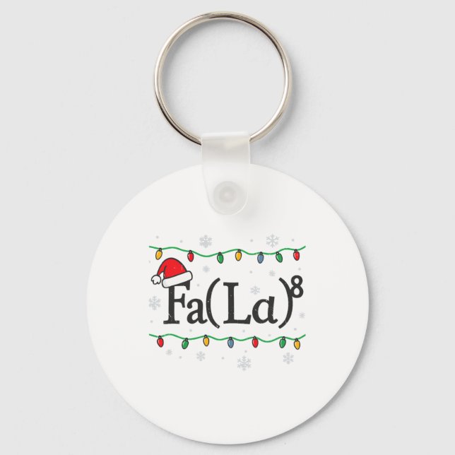 Fa (la) 8 Funny Math Teacher Christmas Ugly Sweate Key Ring (Front)