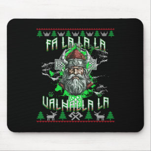 Fa La 8 Valhalla Santa Hat Viking Skull Christmas Mouse Pad