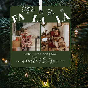 Fa La La 2 Photo Christmas Holiday Tree Metal Tree Decoration