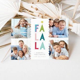 FA LA LA 4 PHOTO festive fun family bold colourful Holiday Card