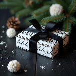 FA LA LA Black & White Typographic Christmas Carol Wrapping Paper<br><div class="desc">Celebrate the magical and festive holiday season with our custom holiday wrapping paper. Our modern black and white minimalistic holiday design features a bold typographic design "Fa La La" with different script and san serif fonts to create this modern Christmas pattern wrapping paper. (Background colour can be changed to suite...</div>