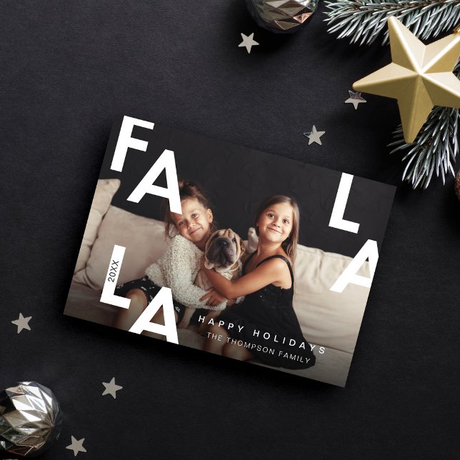 Fa La La Bold Letters Minimalist Modern Photo Holiday Card (Fa La La Bold Letters Minimalist Modern Photo Holiday Card)