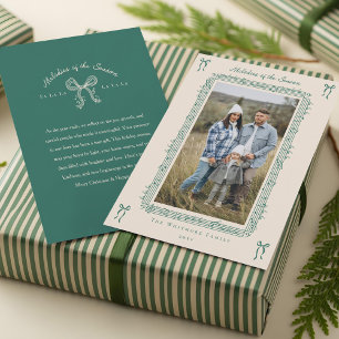 Fa La La Bow Vintage Sheet Music Photo Christmas Holiday Card