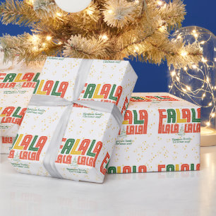 Fa La La Choir Carols Colourful Modern Christmas Wrapping Paper