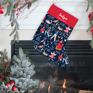 Fa La La Christmas 12 days of Christmas Blue Large Christmas Stocking