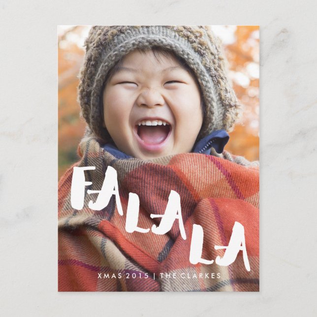 FA LA LA | Christmas Handwritten Script Holiday Postcard (Front)