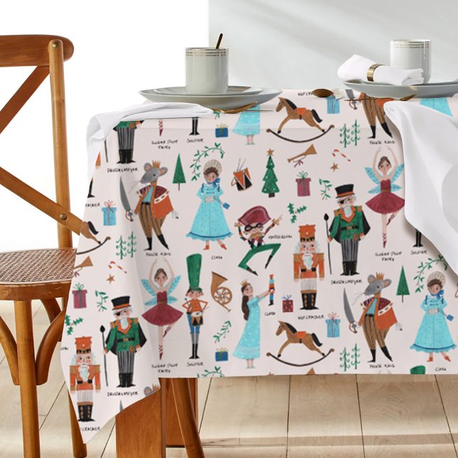 Fa La La Christmas Nutcracker Ballet Dancer Tablecloth (Fa La La Christmas Nutcracker Ballet Dancer Tablecloth)