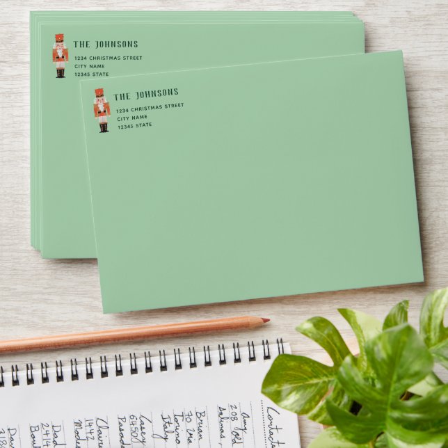 Fa La La Christmas Nutcracker Ballet Pre-addressed Envelope (Stacked)