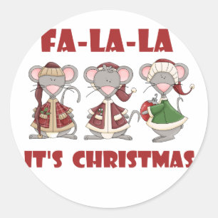 Fa La La Christmas T-shirts and gifts Classic Round Sticker