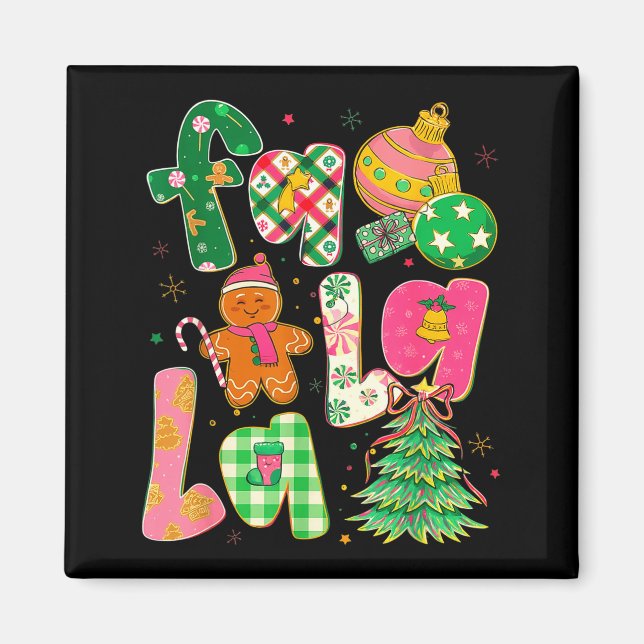 Fa La La Coquette Christmas Gingerbread Tree  Magnet (Front)