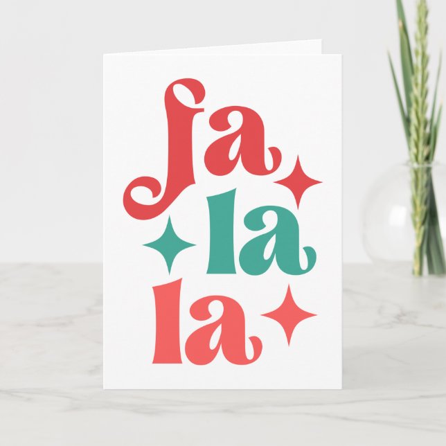 Fa La La - Festive Holiday Typography Design Card (Front)