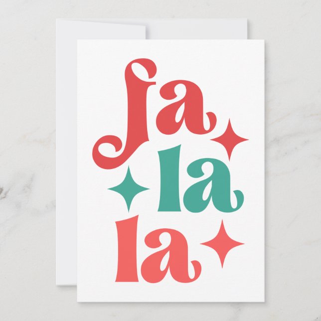 Fa La La - Festive Holiday Typography Design Card (Front)