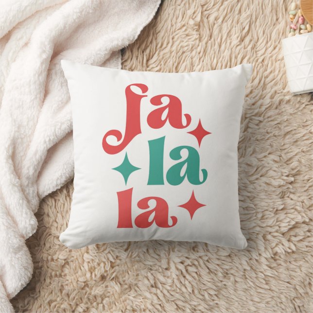 Fa La La - Festive Holiday Typography Design Cushion (Blanket)
