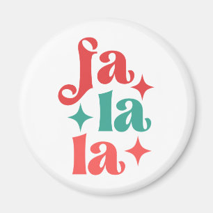 Fa La La - Festive Holiday Typography Design Magnet