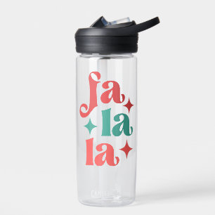 Fa La La - Festive Holiday Typography Design Water Bottle
