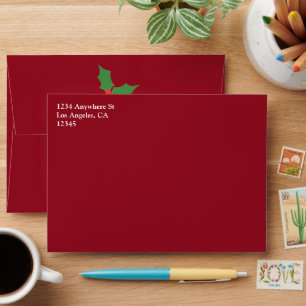 Fa La La Festive Holly Christmas Envelope