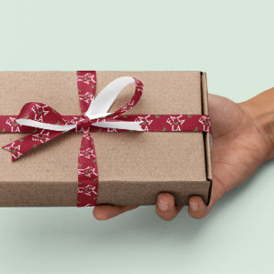 Fa La La Festive Holly Christmas Satin Ribbon