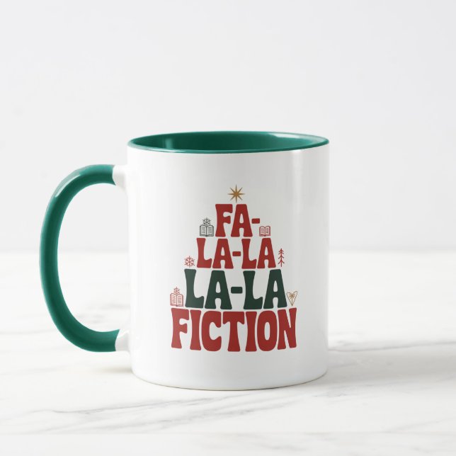 Fa-la-la Fiction Holiday Reading Mug (Left)