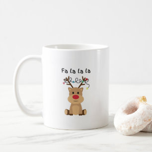 Fa La La Funny Christmas Reindeer Coffee Mug Humou