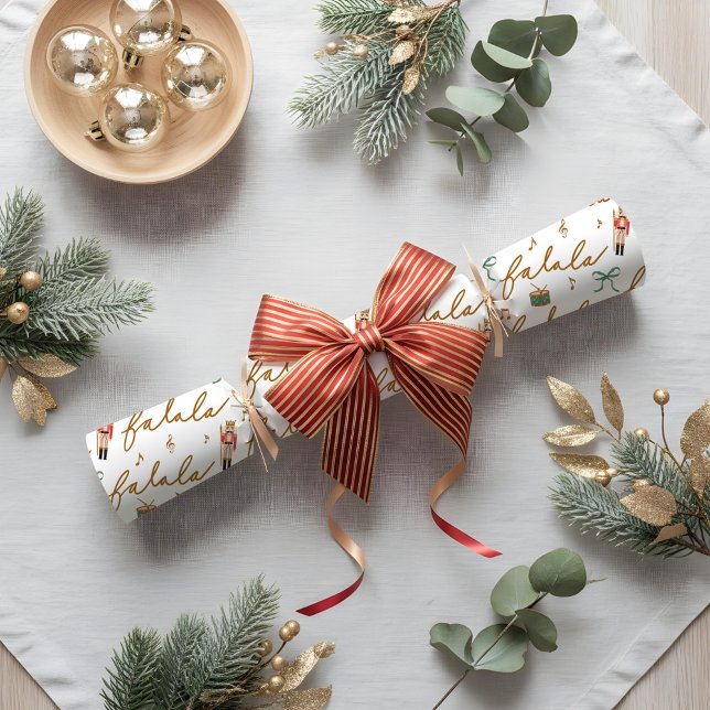 Fa La La Girly Christmas Nutcracker Bow Music  Wrapping Paper (Fa La La Girly Christmas Nutcracker Bow Music Wrapping Paper)