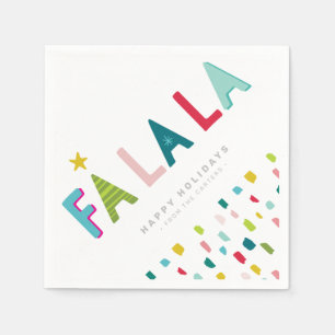 FA LA  LA HOLIDAY EATS fun bold bright colourful Napkin
