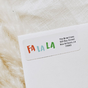 Fa La La Holiday Return Address Labels