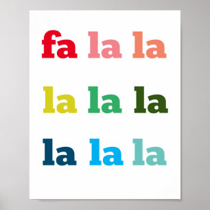 Fa La La La Art Print Christmas Carol Bright Fun
