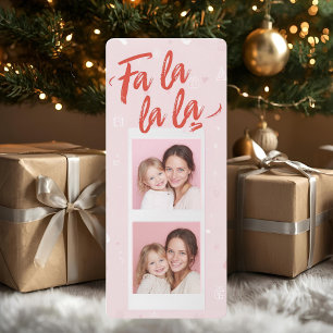 Fa La La La   Blush Pink Modern Christmas Photo 
