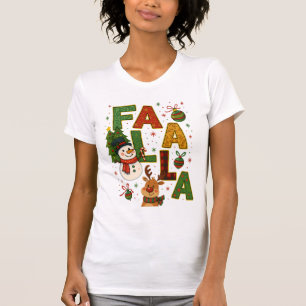 Fa La La La Christmas Holiday Cartoon Art T-Shirt