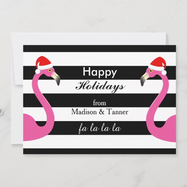 Fa la la la Flamingo Holiday Card (Front)