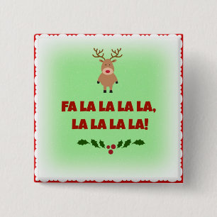 Fa la la la la Chrismas Button