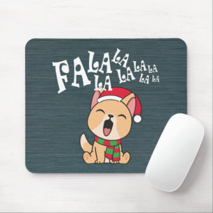 Fa La La La La Christmas Dog Singing Mousepad