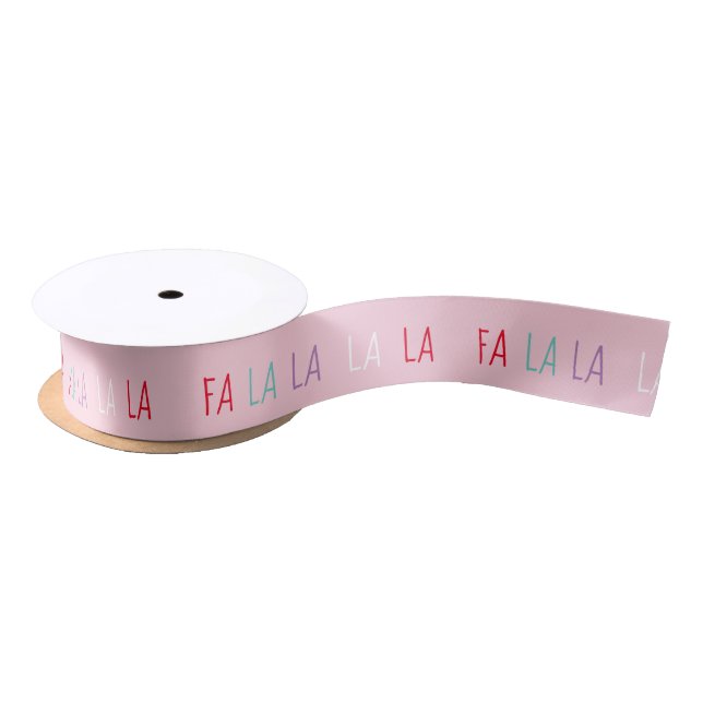 Fa La La La La Christmas Ribbon Satin Ribbon (Spool)
