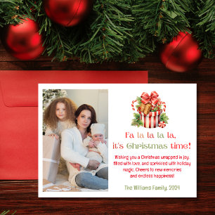 fa la la la la,it's christmas time,photo fun holiday card