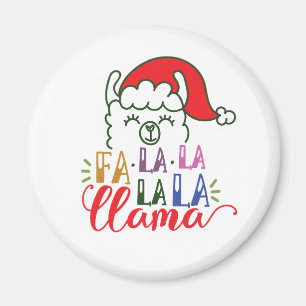 Fa la la la la Llama Christmas Magnet