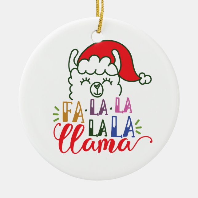Fa la la la la Llama Christmas | Ornament (Front)
