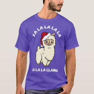 FA LA LA LA LA LLAMA Cute funny Christmas Llama de T-Shirt