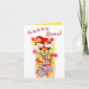 Fa La La La La Llama! whimsy watercolor cards