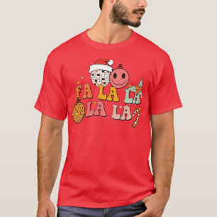 Fa La La La La Retro Disco Ball Santa Hat Ugly Chr T-Shirt