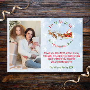 fa la la la la,santa & reindeers snowflakes photo holiday card